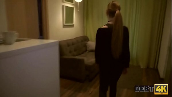 DEBT4k. Young debtor pays for debts using tender mouth and vagina