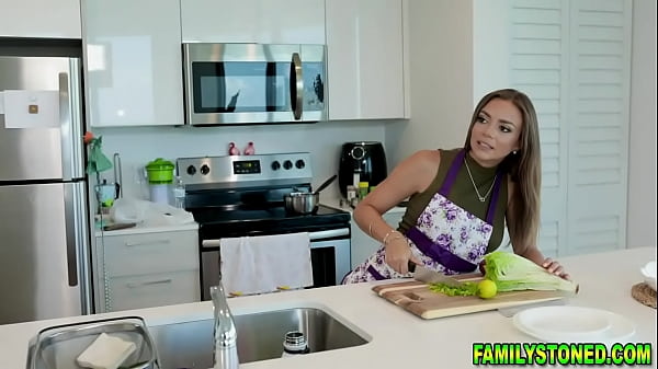 Havana Bleu showing her stepson her bouncy ass and white underwear