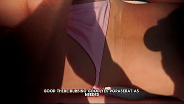 My step sis saw my dick and eagerly gave me a blowjob on the beach