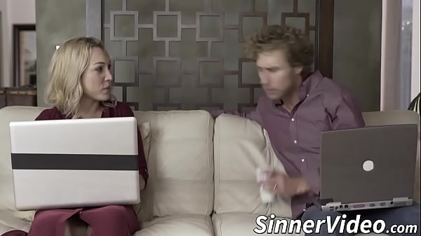 Handsome guy with big dick destroys sexy teen bitch in bed