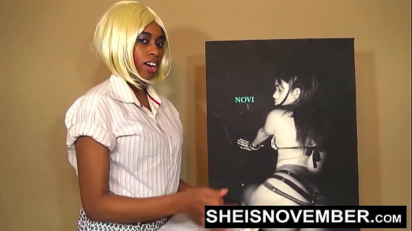 I'm Spreading Slut Secretary Curvy Brown Ass Cheeks In The Office, Cute Young Ebony Admin Sheisnovember Cheeky Undies Pulled Down And Shaved Pussy Spread Wide Open, Kinky Manager Punishing Her Bad Work By Msnovember