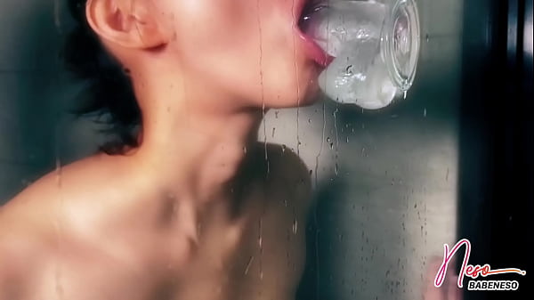 Sexy MILF In Purple Flowery Lingerie Dildo Sucking And Fucking With Jerk Off Encouragement