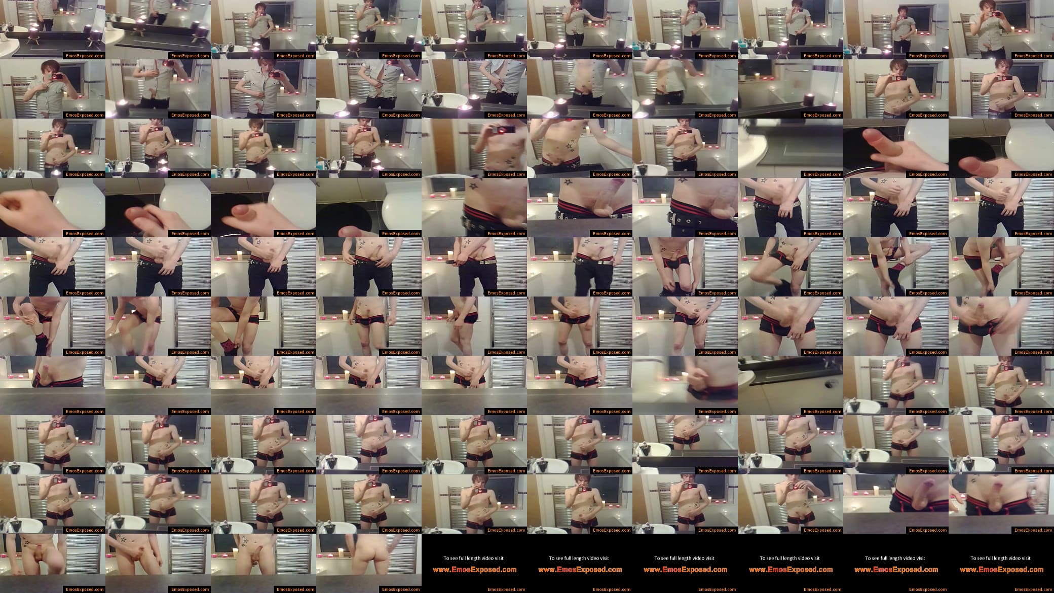 Emo redhead jerking his penis in the mirror gay porno 预览图