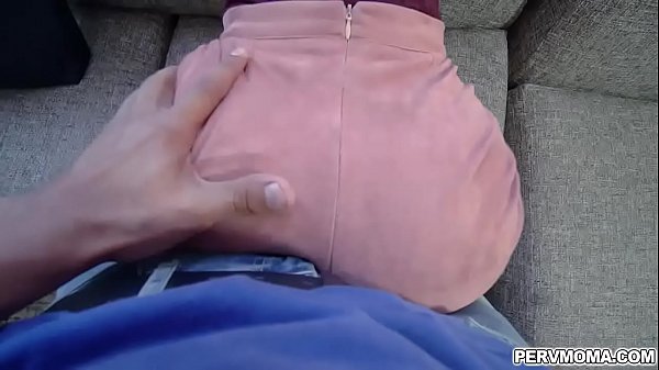 Abbys stepson needs to release some stress and she bends over and rubs her ass on his cock