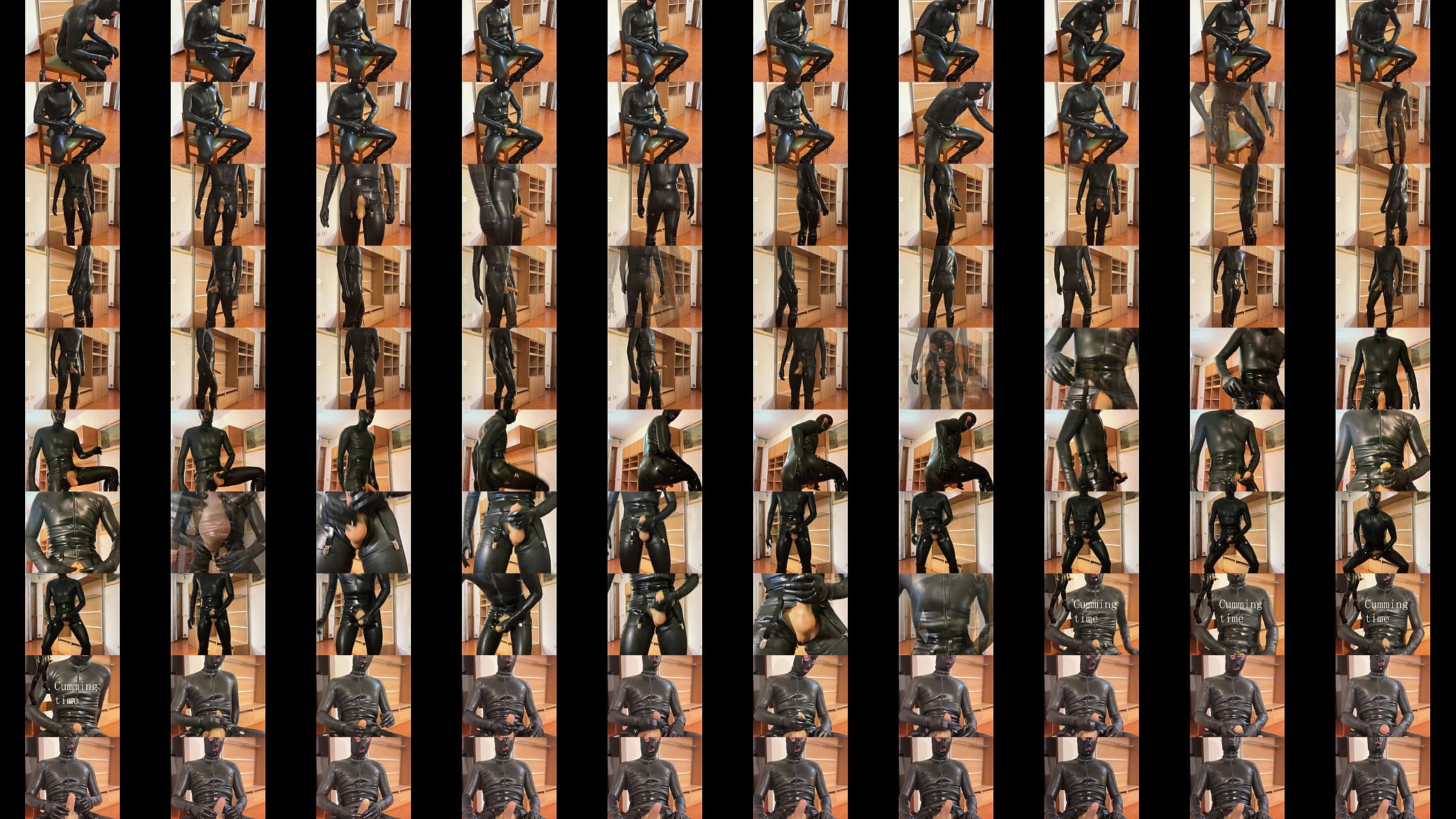 Compilation of short about Latexitaly in full black latex catsuit 预览图