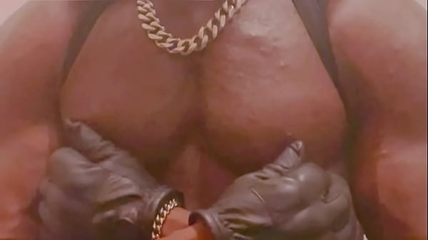 Biig Chested Black Muscle Dad Tit and Cock Play