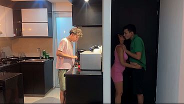 Shh, the cuckold will notice. My husband is distracted and my neighbor is fucking me hard.