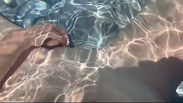 Italian Big tits Milf Artemisia Love Slow motion Naked outside in the Jacuzzi Pussy Play legs POV