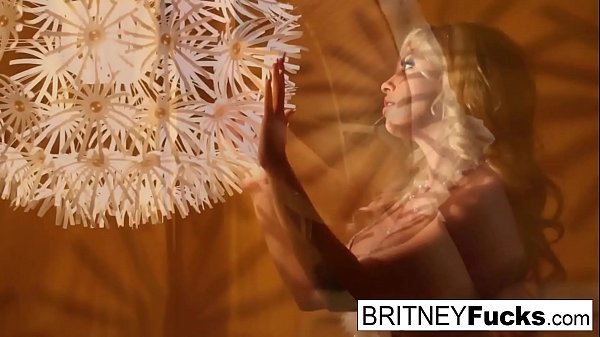 Sexy blonde in a retro tease and solo