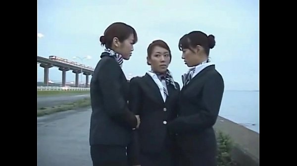 3 Japanese Lesbian Airline Stewardess Girls Kis...