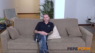 A blonde girl scout masturbates with a sex toy and then bangs her favorite customer