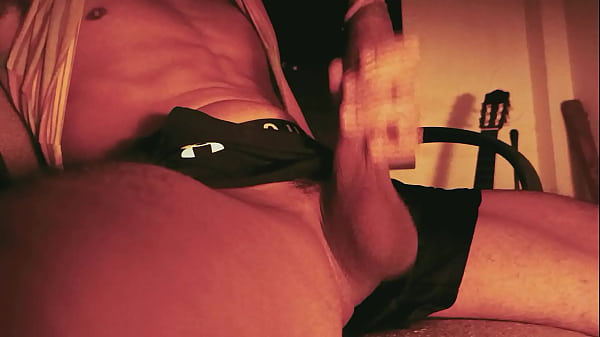 Download Video - Guy jerking off moaning in underwear makes his big cock cum hard after school