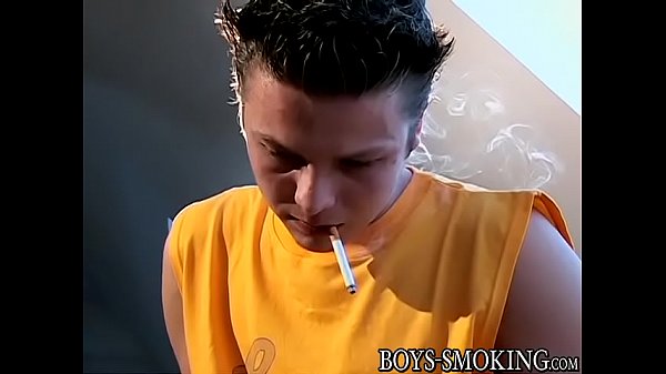 Shy smoker Stone gets comfortable and strokes h...