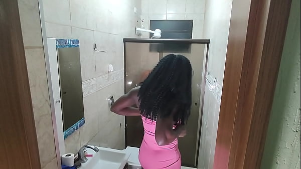 Hidden camera catches black girl cumming on young guy's dick
