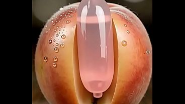 3D fuck apple with little pink jelly sausage