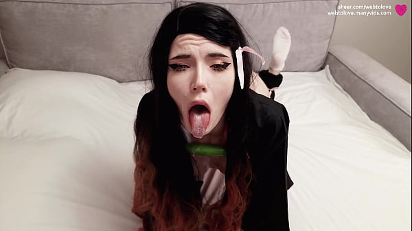 Hungry and wet Nezuko Kamado from Demon Slayer craves a hard cock and hot cum inside her tight pussy