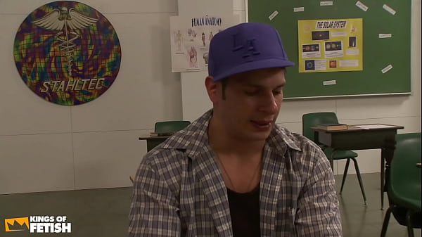 Busty teacher gets her pierced pussy eaten and pounded hard by a student in the classroom