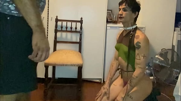 I made the submissive little dog lick my feet.