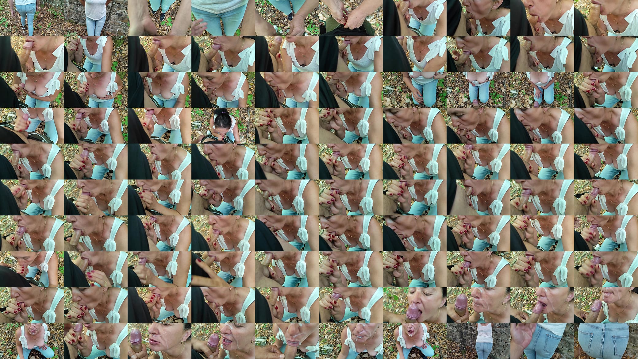 Unfaithful Married Wife Hungry Blowjob in Forest with Hubbys Best Friend 预览图