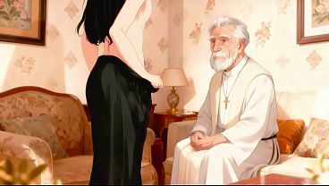 she wants sex before becog a nun old man with young woman ai generated 