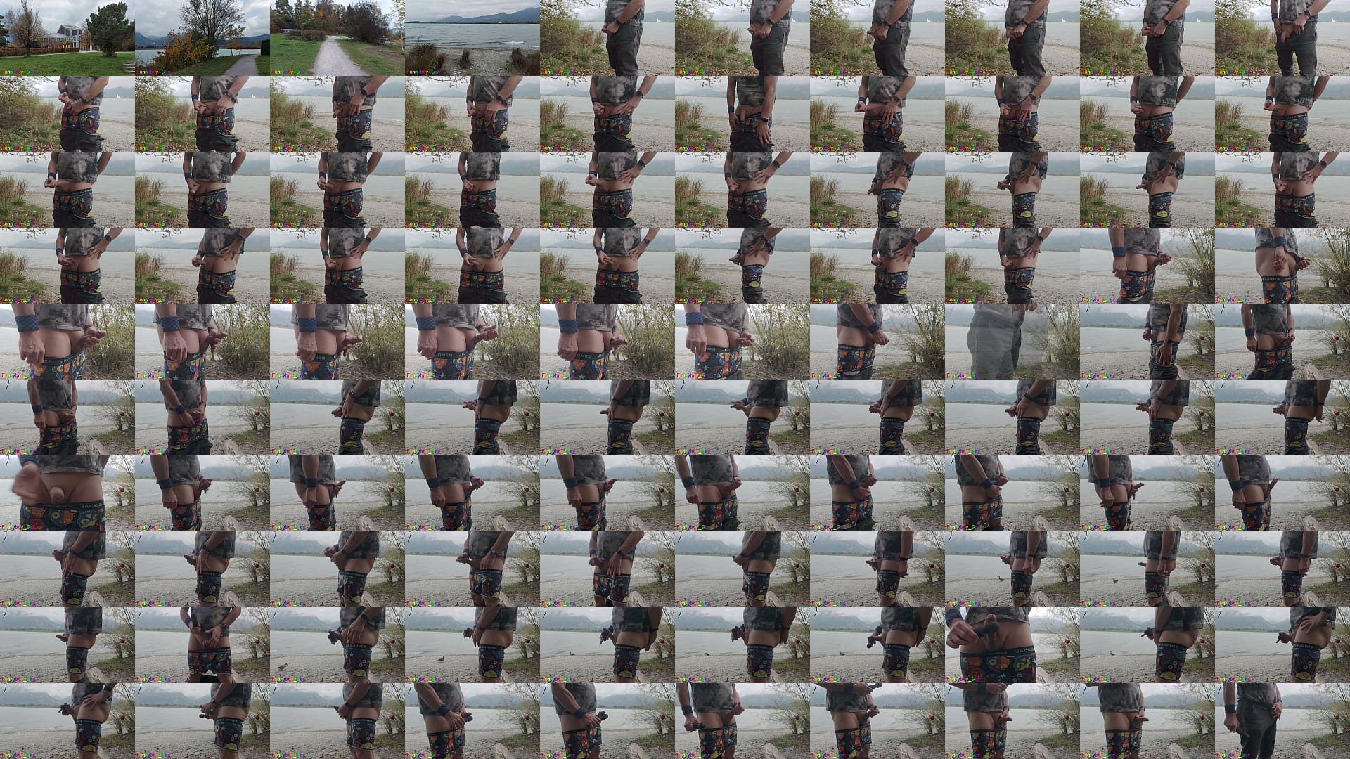 A dreamlike outdoor spot by the lake: Pissing, masturbating and using a massage wand on my thick cock. (S) 预览图