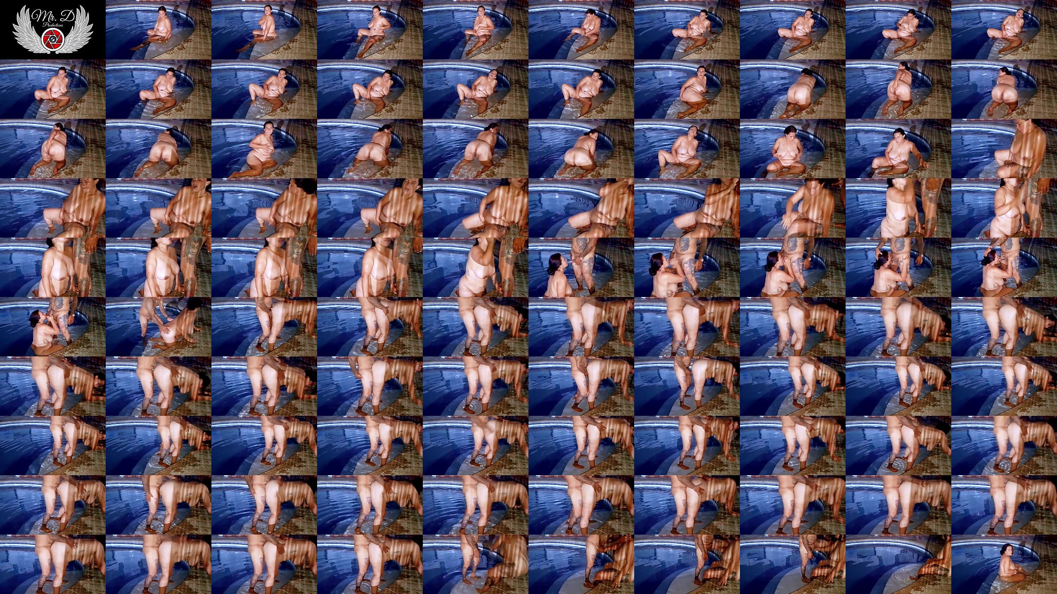Stepsister, chubby busty and very slut, fucked outdoors, her big tits bounce as her stepbrother fucks her at night in the public swimming pool during the vacations. (MILF BBW latina) 预览图