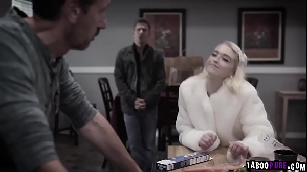 Poor Chloe Cherry gets double penetrated by her filthy stepfather and his