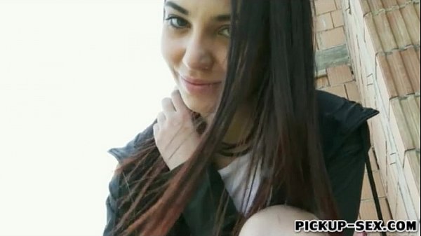 Amateur brunette Czech babe flashes her tits an...