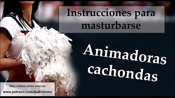 A hot cheerleader tells you how to masturbate. JOI in Spanish.