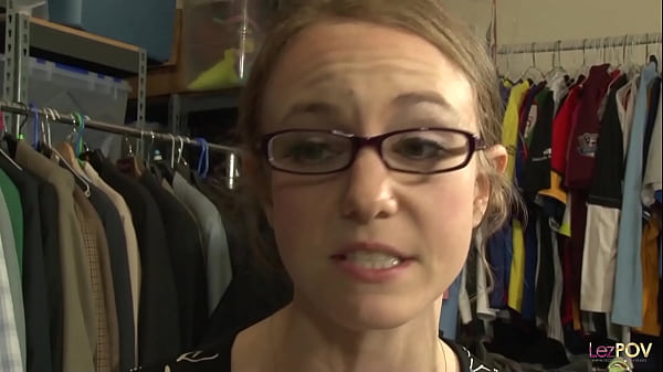 A tiny blonde teen lesbian with pierced tongue gives a proper licking to her mature girlfriend with glasses