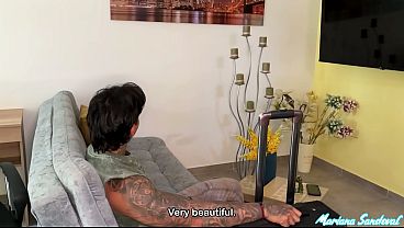 Hot Milf Mariana Sandoval Gets Her Tattooed Friend Christian Chaux To Fuck Him On The Couch