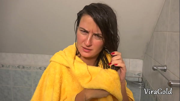 Sexy girl suck cock in the bathroom and get cum on face. Vira Gold with Camilla Moon