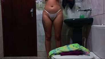 Maid had her ass used while washing dishes.