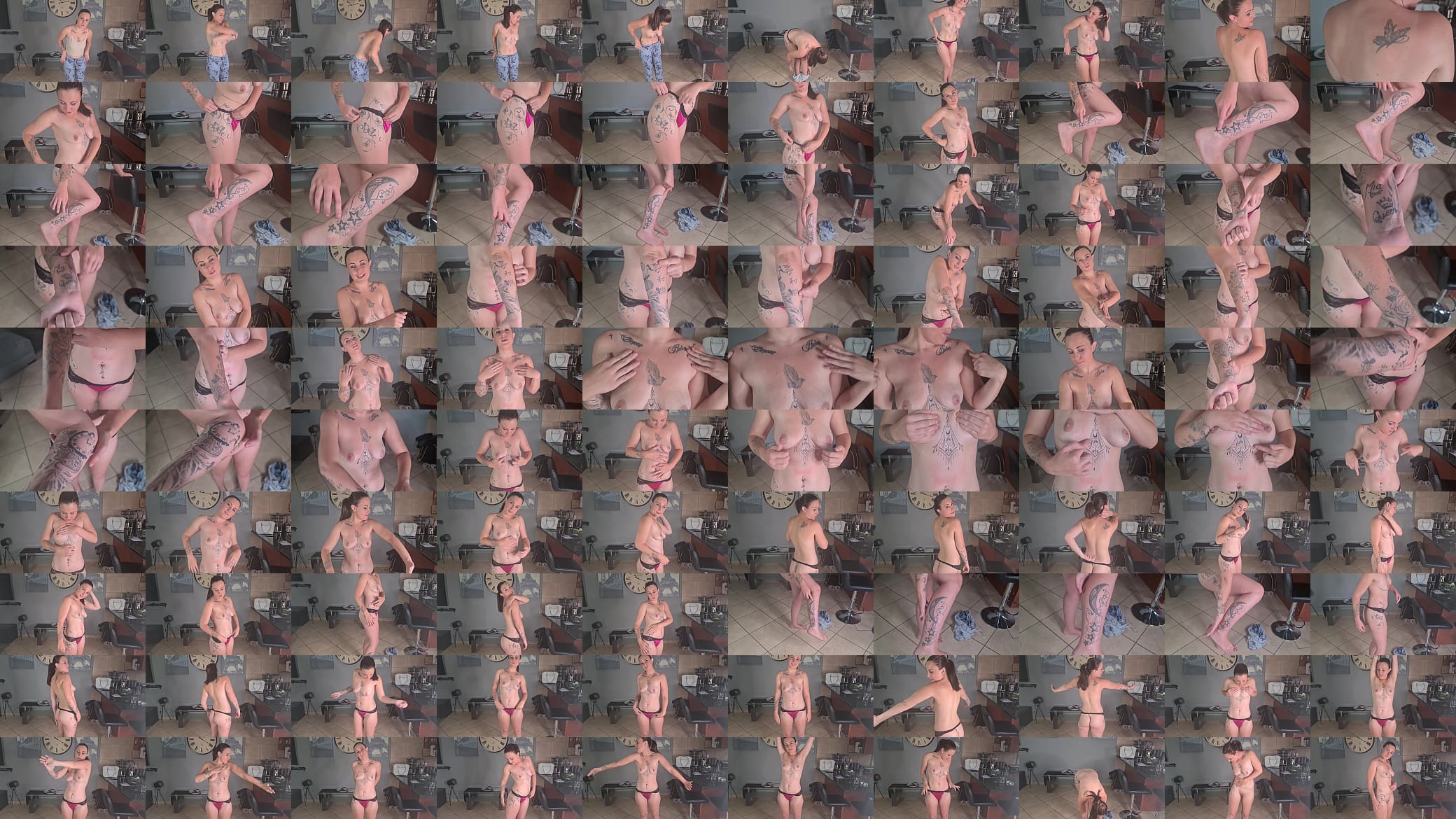 Brunette MILF explaining her story of every tattoo she has on her body | inked slut | close up 预览图