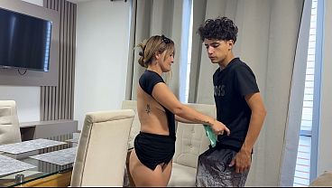 A horny stepmother with a big ass seduces her stepson so that he will fuck her and fulfills her dream fantasy.
