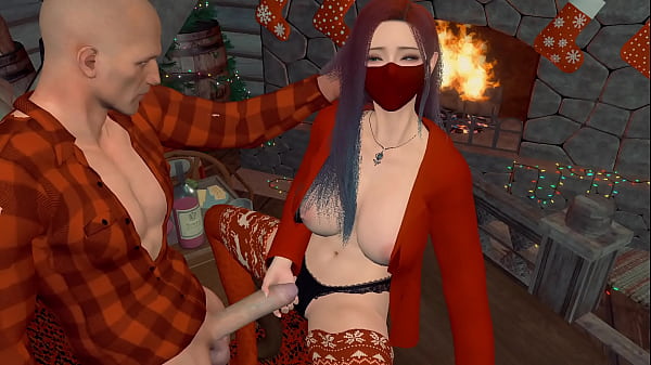 New Year's Eve sex with an Asian woman l 3D animation