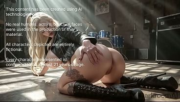 I'm having sex in the rock studio with my boyfriend's bandmate because I couldn't resist when I saw his big black cock [AI]