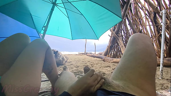Download Video - 4K - Public Sex in the Storm&excl; MissCreamy Handjobs My Cock on the Beach&excl;