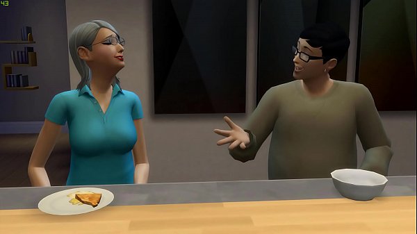 step Mother catches her Fat SON masturbating And it helps him have first sex with her