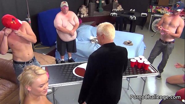 Huge fat man gets lucky with 3 hot porno chicks