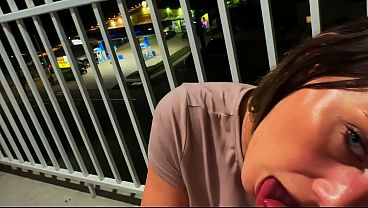 Hotel Balcony Sex as People Pass By