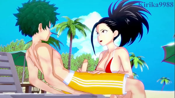 Momo Yaoyorozu and Kyoka Jiro and Izuku Midoriya intense sex. - My Hero Academia Hentai