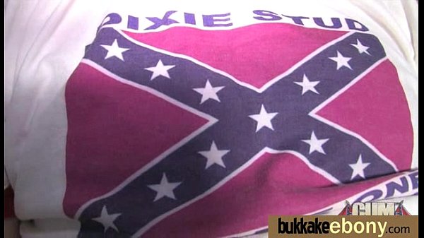 Interracial bukkake sex with black porn star 11