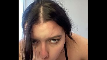 Real Sloppy Deepthroat   Dildo Fucking to Loud Orgasm