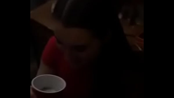 Chick drinks out of the spit cup that we all spit in when we are drinking