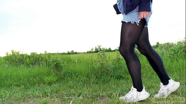398 Perfect ass in pantyhose outdoors [4K]