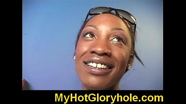 Black chick learn gloryhole blowjob 17