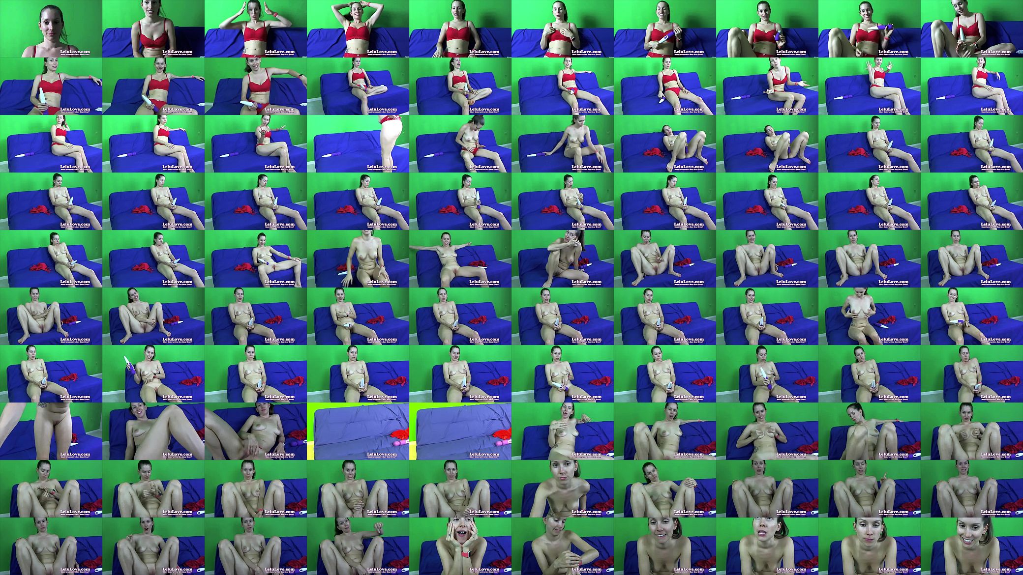 Green screen behind the scenes masturbation live show - Lelu Love 预览图