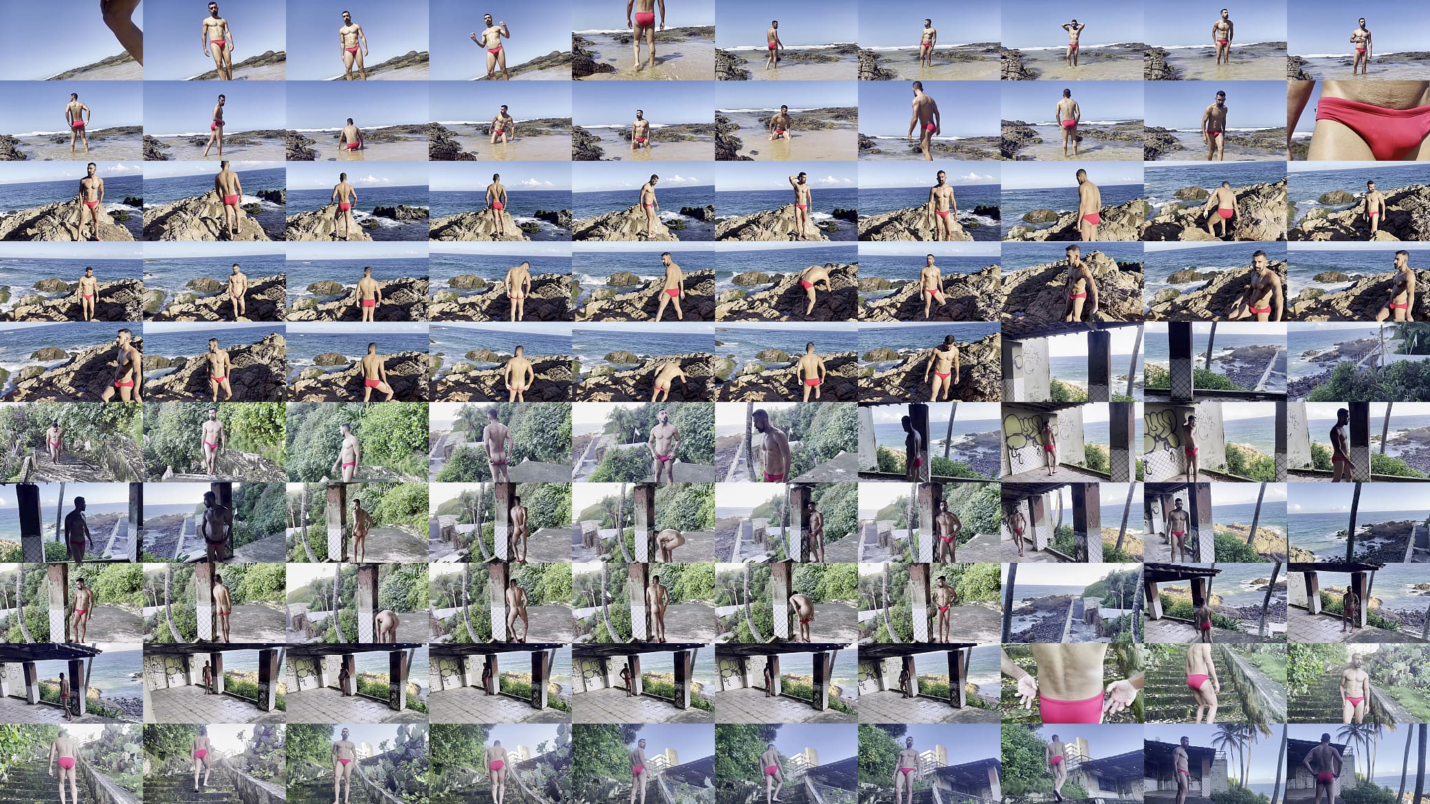 Showing off around the Beach - Salvador - Red Thong 预览图