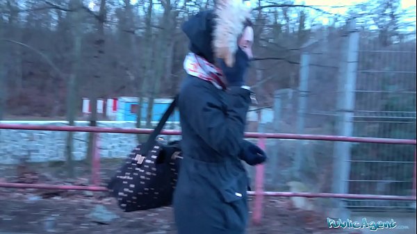 Public Agent Brunette with nice natural tits and pale skin